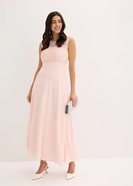 Robe De Soirée Femme Donna Morgan Sans Bretelles Dentelle Rose Nacré - Taille 14 - Neuf Avec Étiquettes