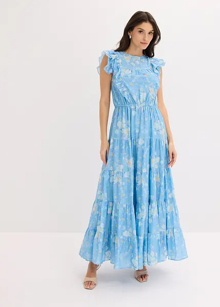 Robe Crayon Warehouse Bleu Floral à Boutons, Taille 14, Sans Manches