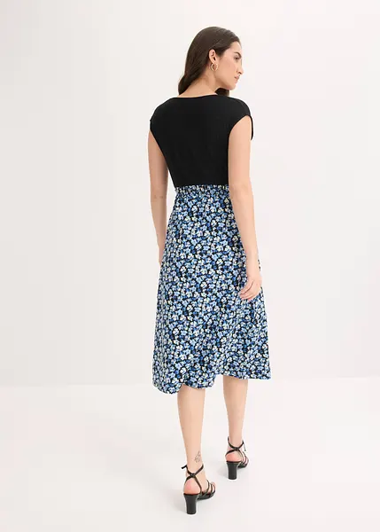 Jupe Femme Marks And Spencer – Bleue à Fleurs, Viscose, Taille 24 (plus Size)