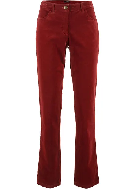 Pantalon droit en velours côtelé extensible