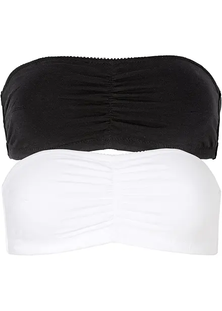 Lot de 2 soutiens-gorge bandeau coton jusqu’au bonnet B
