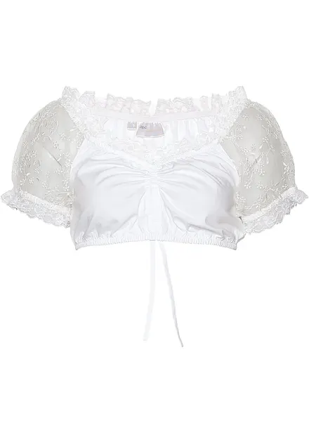 Blouse Dirndl à manches Carmen en dentelle
