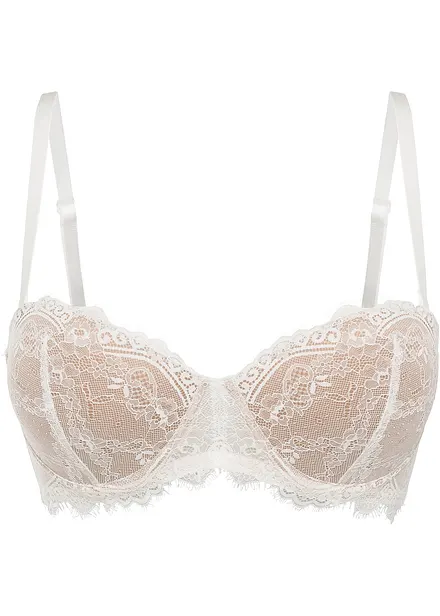 Soutien-gorge balconnet en dentelle d&eacute;licate