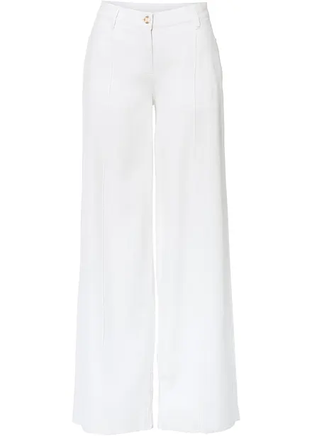 Pantalon palazzo léger en lin mélangé