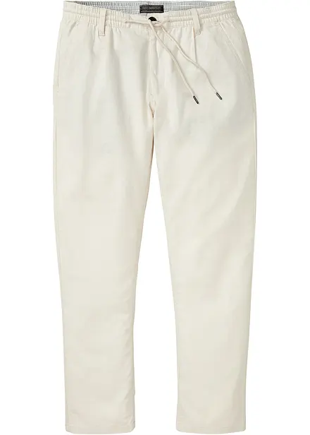 Pantalon jogger droit en lin mélangé, loose