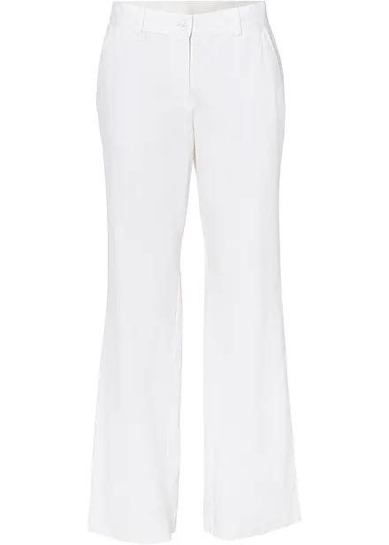 Pantalon tissé en lin et coton