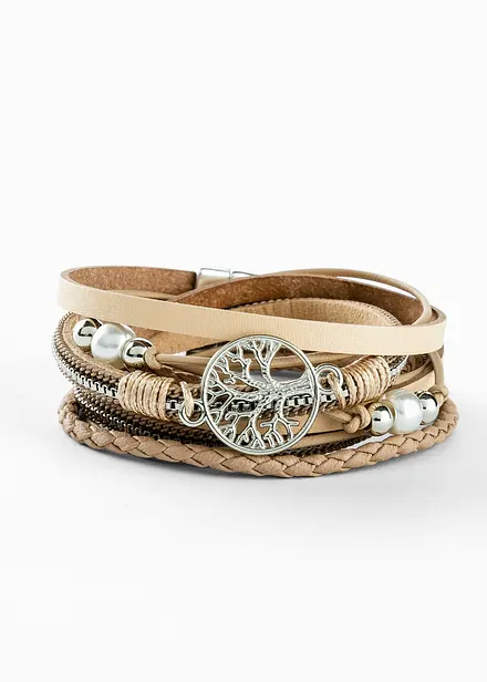 Bracelet à enrouler avec pendentif arbre de vie