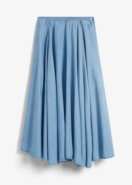 Jupe en jean, taille haute et élastiquée