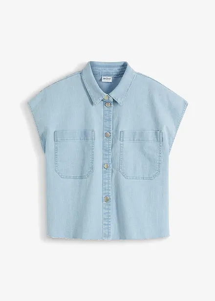 Chemisier en jean court et boxy