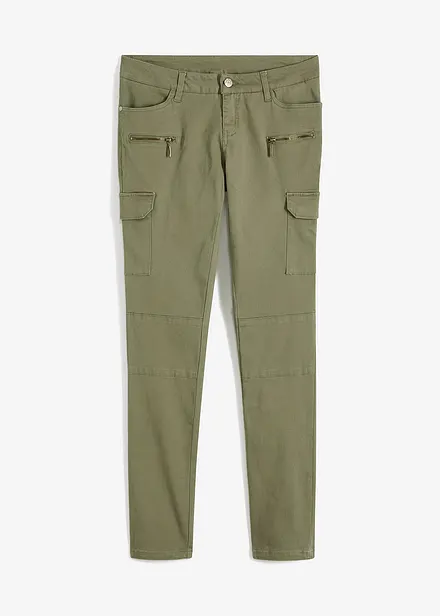 Pantalon cargo en coton extensible