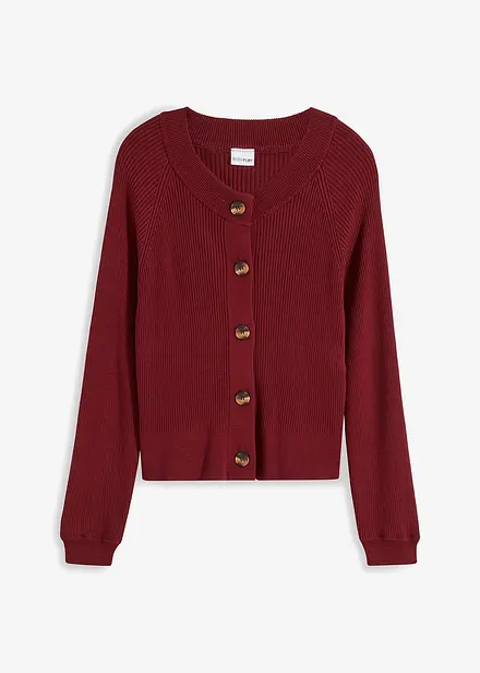 Gilet en maille côtelée, viscose majoritaire