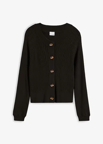 Gilet en maille côtelée, viscose majoritaire