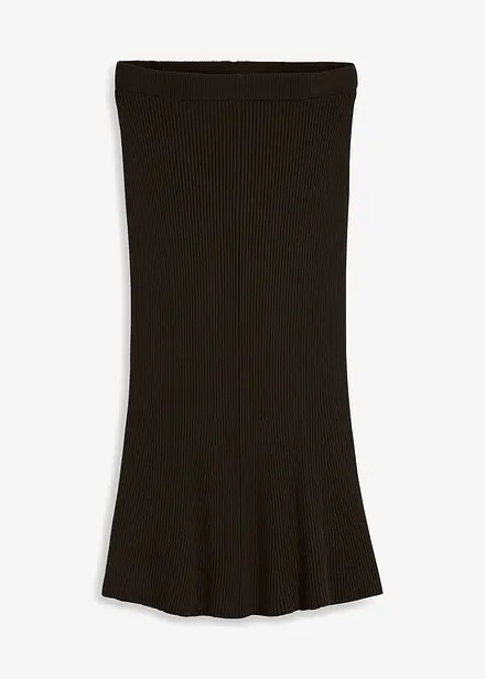 Jupe en maille côtelée, viscose majoritaire