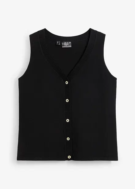 Gilet sans manches en fine maille