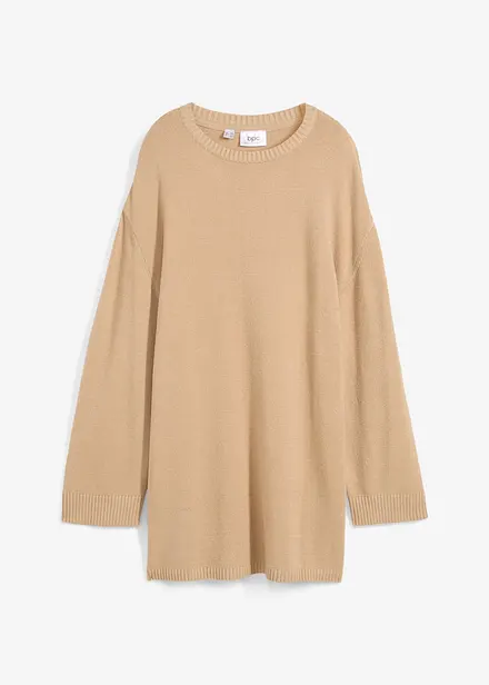 Pull long en fine maille fendu sur les côtés