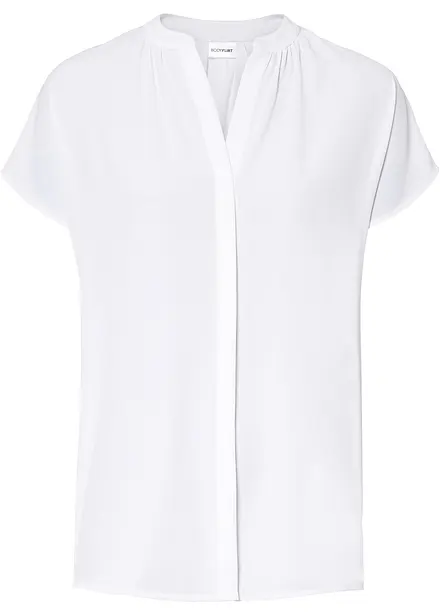 Chemisier manches courtes &agrave; boutonnage invisible