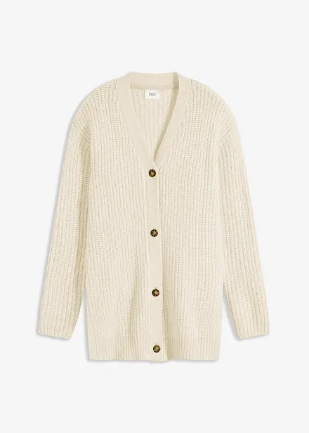 Gilet doux en grosse maille de laine mélangée