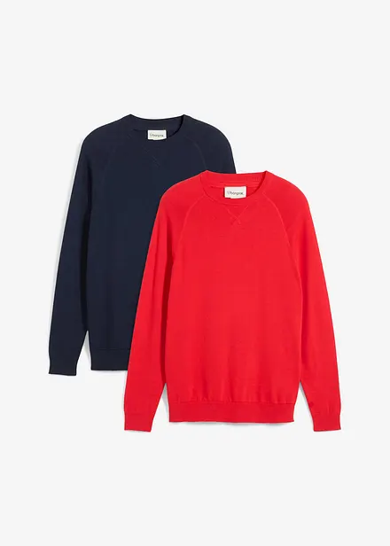 Lot de 2 pulls en fine maille 100% coton