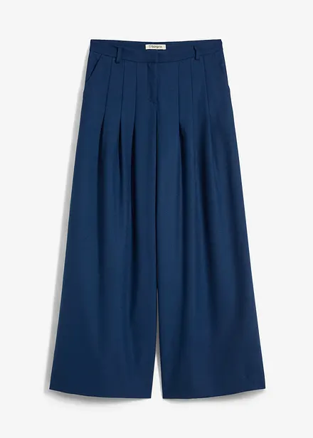 Pantalon à pinces taille haute en viscose mélangée