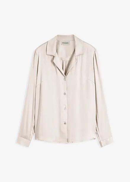 Chemisier en satin &agrave; col revers