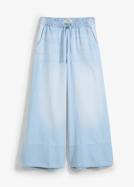 Jean large, taille mi-haute et &eacute;lastiqu&eacute;e