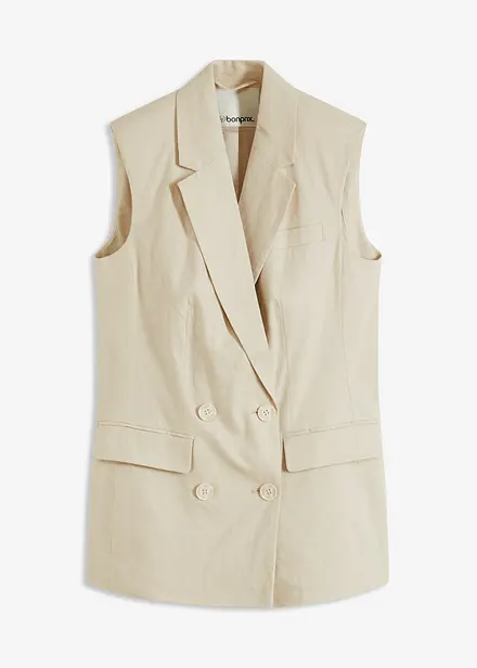 Blazer sans manches en lin mélangé