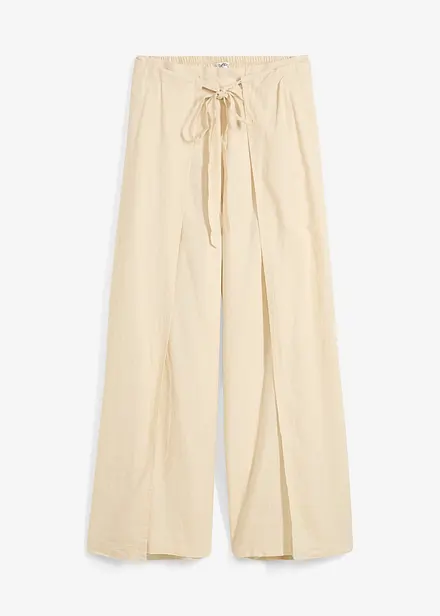 Pantalon palazzo en lin mélangé