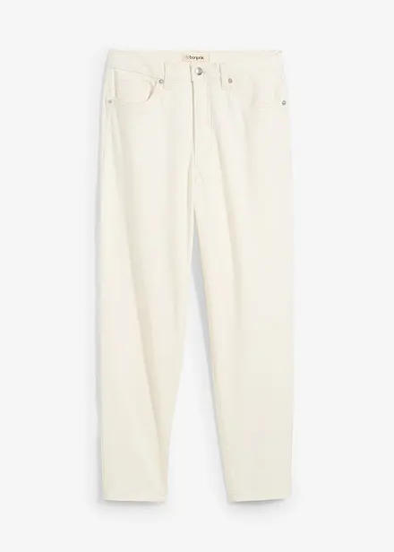 Jean mom taille haute, raccourci, peu extensible