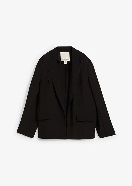 Blazer en viscose mélangée, effet froissé
