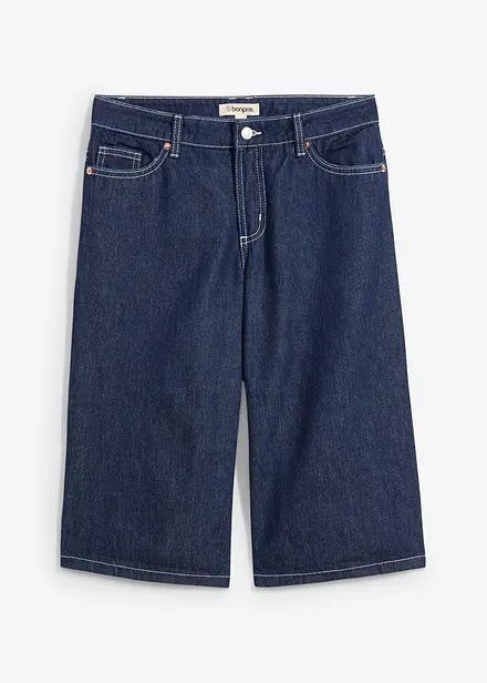 Bermuda en jean taille mi-haute, peu extensible