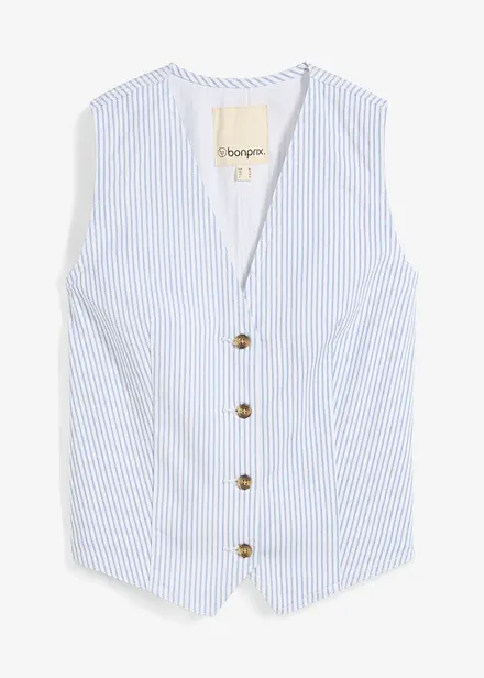 Veste sans manches en denim rayé