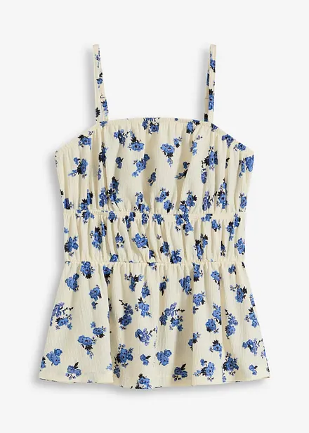 Top à fines bretelles en crêpe texturé