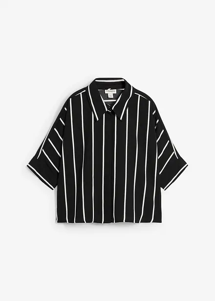 Chemisier manches courtes en crêpe texturé