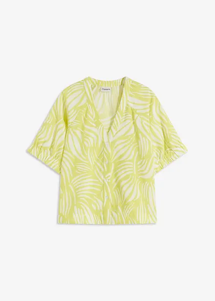 Chemisier manches courtes aspect lin