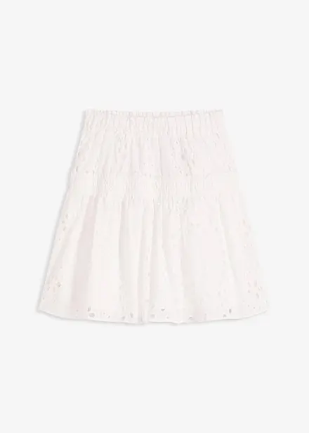 Mini-jupe en broderie anglaise