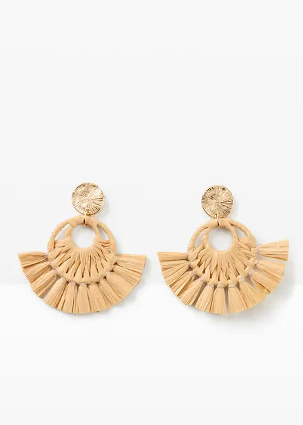 Boucles d’oreille aspect paille