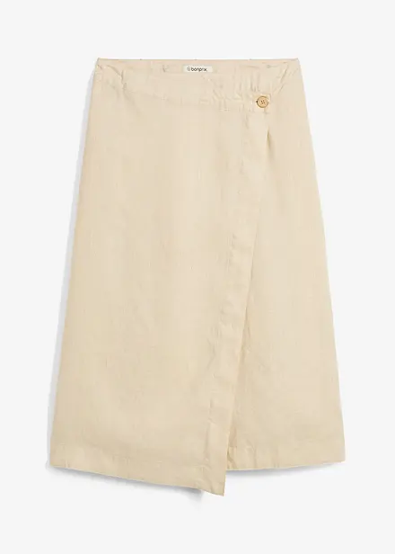 Jupe portefeuille 100 % lin