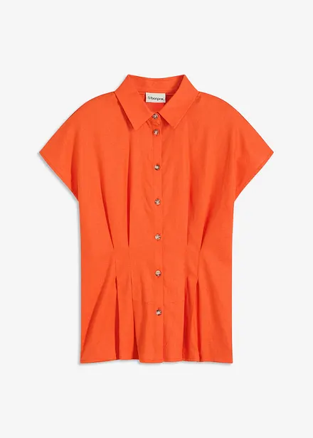 Chemisier léger à manches courtes en lin mélangé