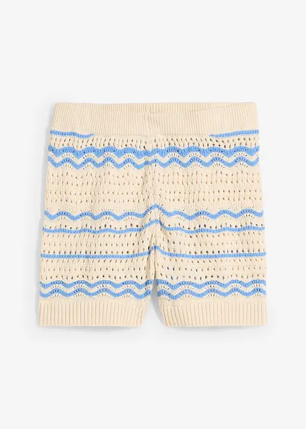 Short en maille aérienne coton et lin