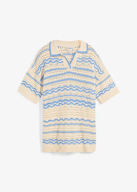 T-shirt oversize en maille légère coton et lin