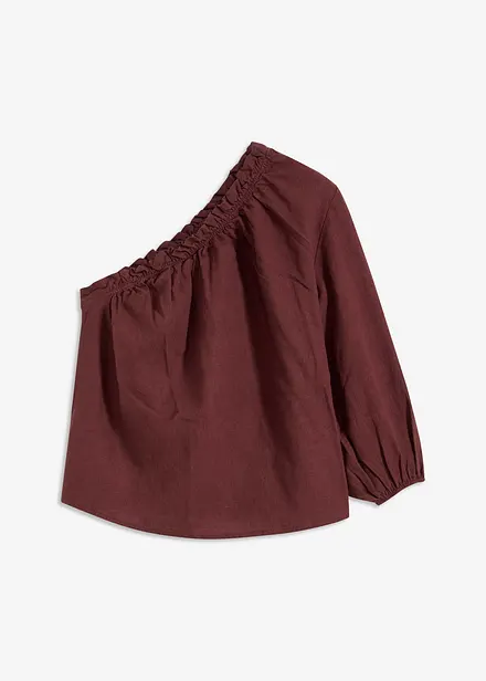 Blouse asymétrique en lin mélangé