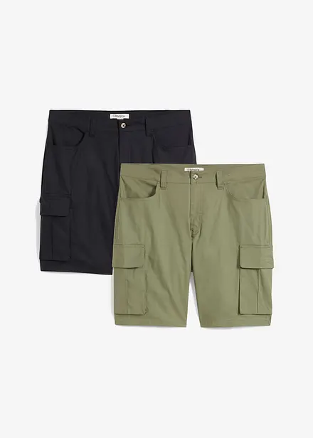 Lot de 2 bermudas cargo extensibles, Regular