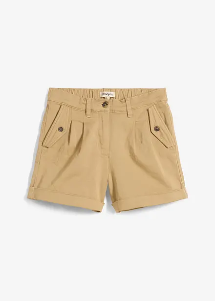 Short en twill, taille haute