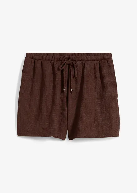 Short en crêpe texturé avec taille élastiquée