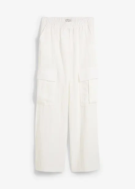 Pantalon cargo fluide en Lyocell mélangé