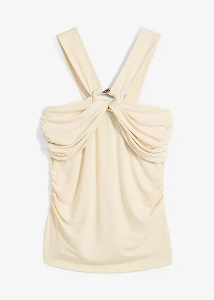 Top dos nu avec boucle en m&eacute;tal martel&eacute;