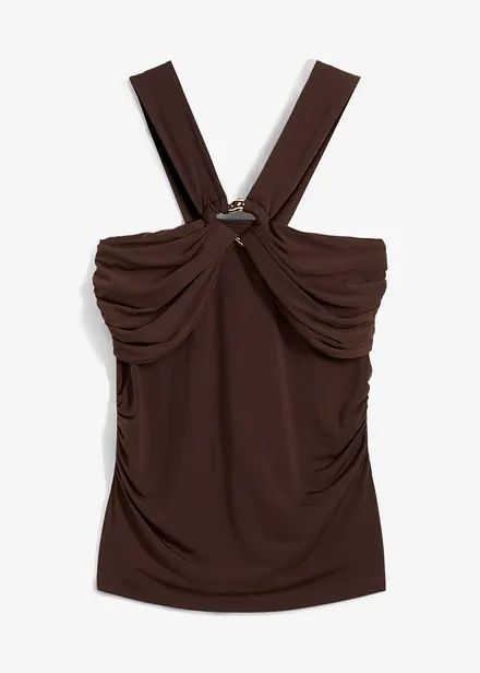 Top dos nu avec boucle en métal martelé