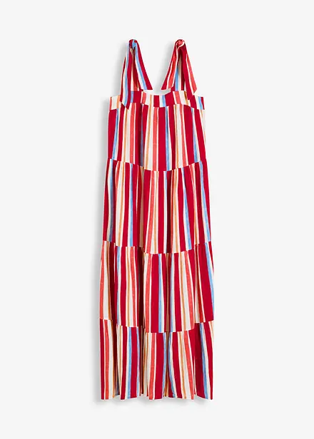 Robe rayée à bretelles en viscose texturée