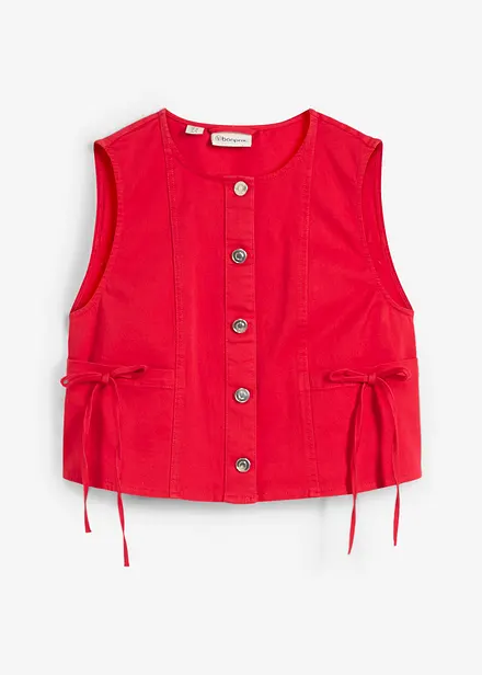 Gilet sans manches en twill de coton extensible