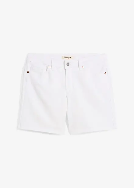 Bermuda en jean taille mi-haute, peu extensible